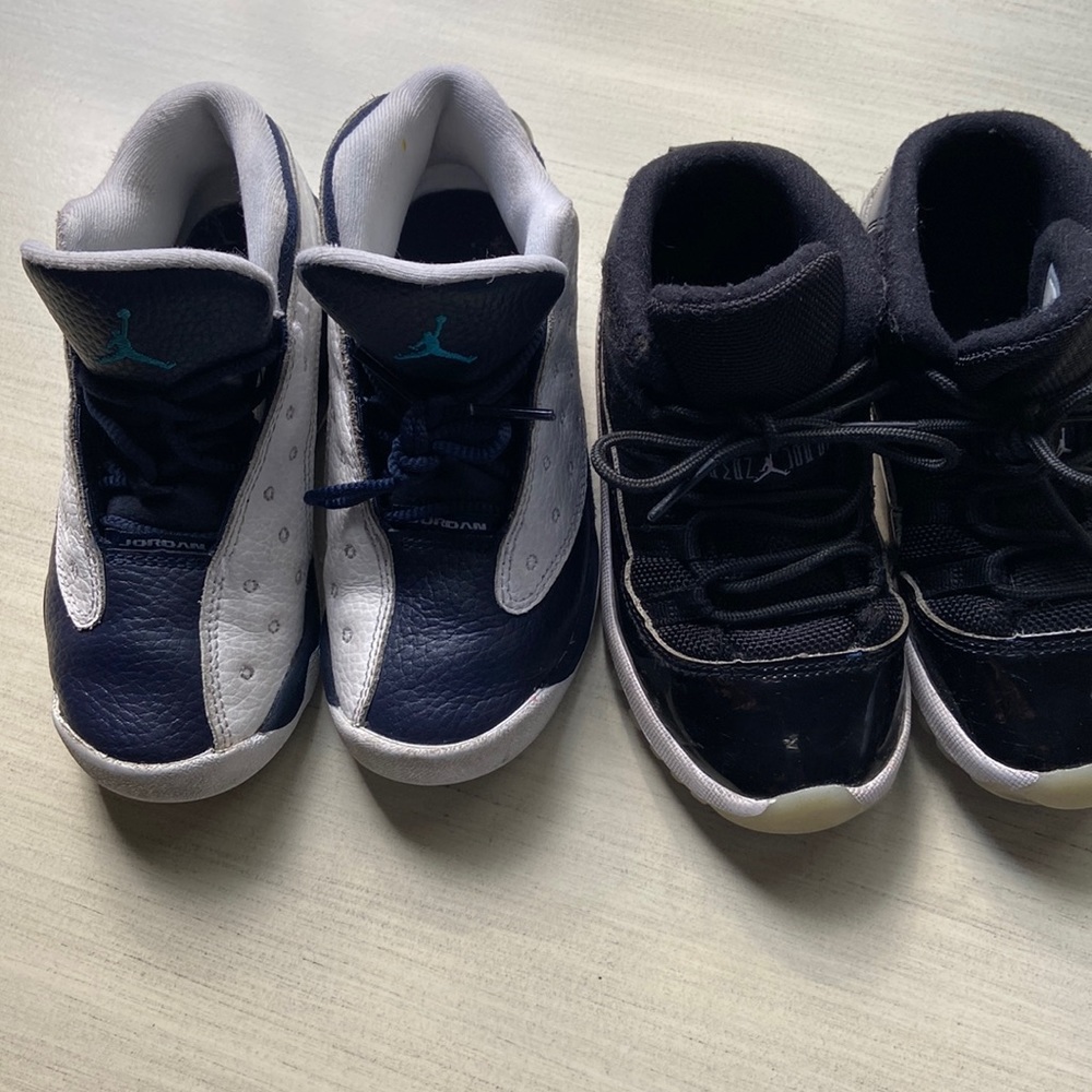 2 pairs Toddler Jordans, size 10. Loved condition.